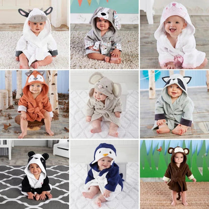 PEIGNOIR BAIN BÉBÉ ANIMAUX