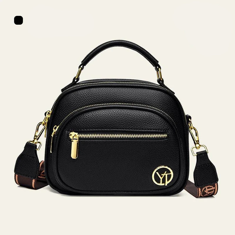 Sac classique multi-compartiments à bandoulière large et ajustable en cuir