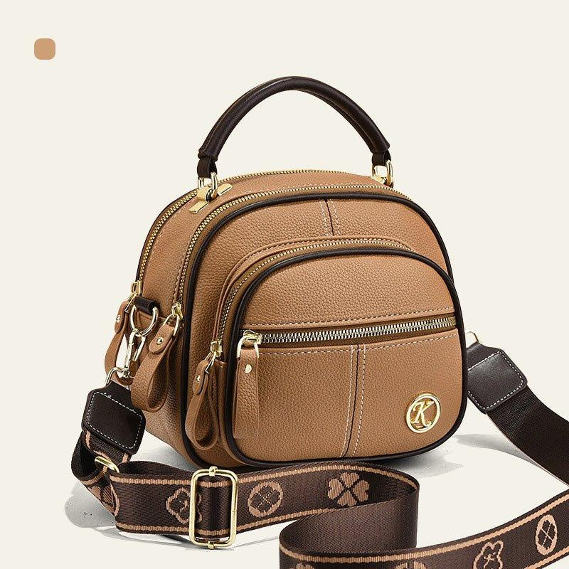 Sac classique multi-compartiments à bandoulière large et ajustable en cuir