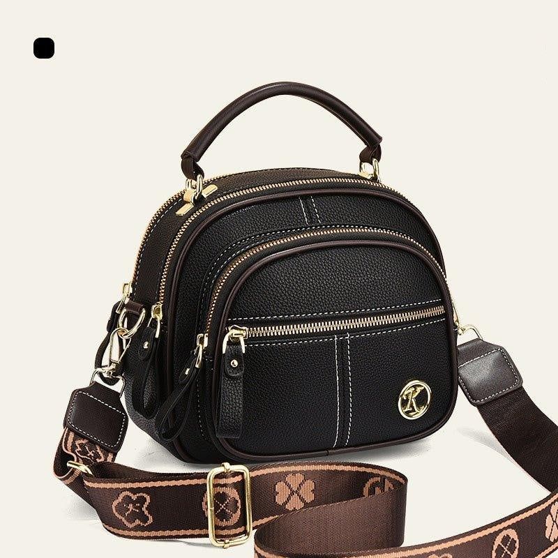 Sac classique multi-compartiments à bandoulière large et ajustable en cuir