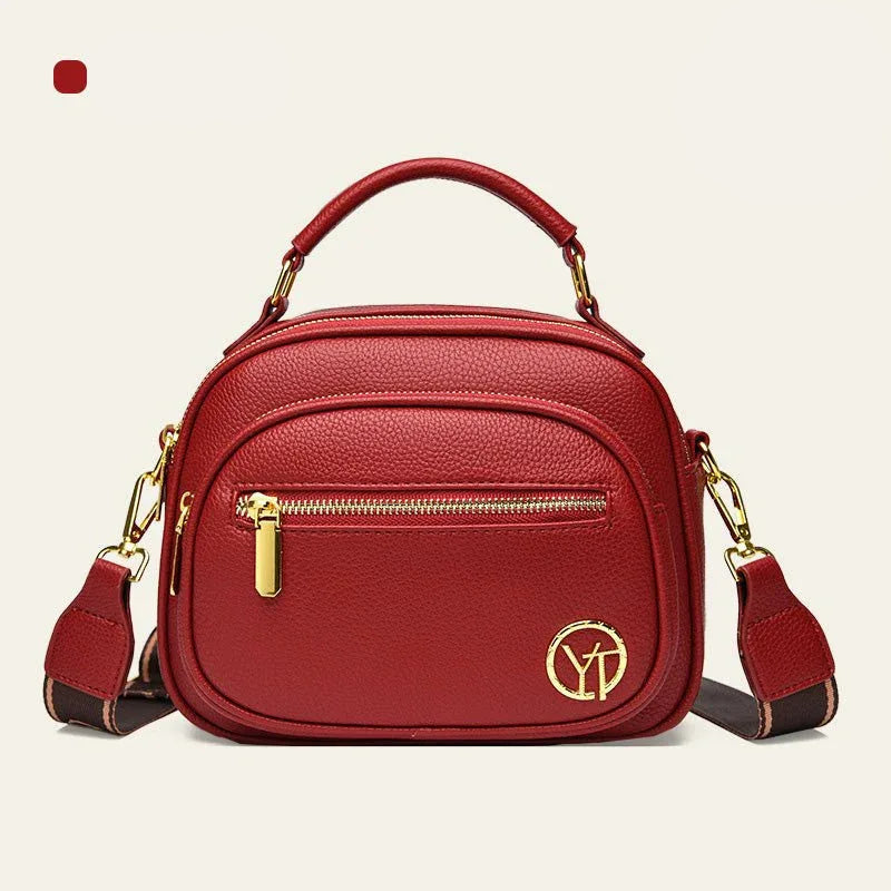 Sac classique multi-compartiments à bandoulière large et ajustable en cuir