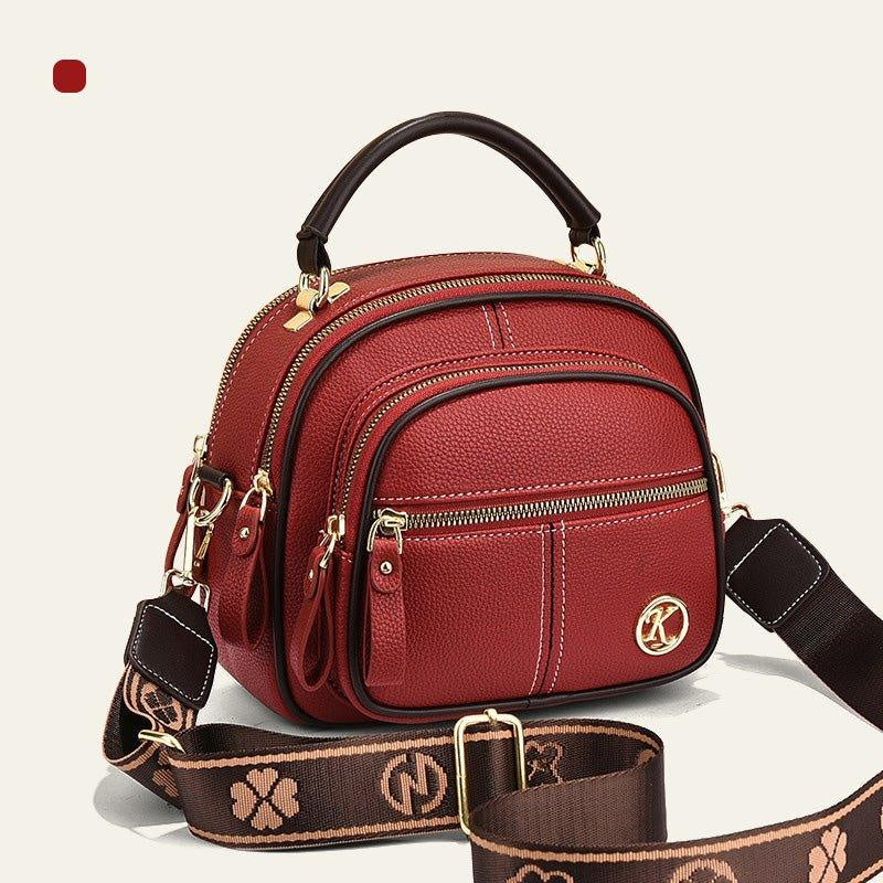 Sac classique multi-compartiments à bandoulière large et ajustable en cuir