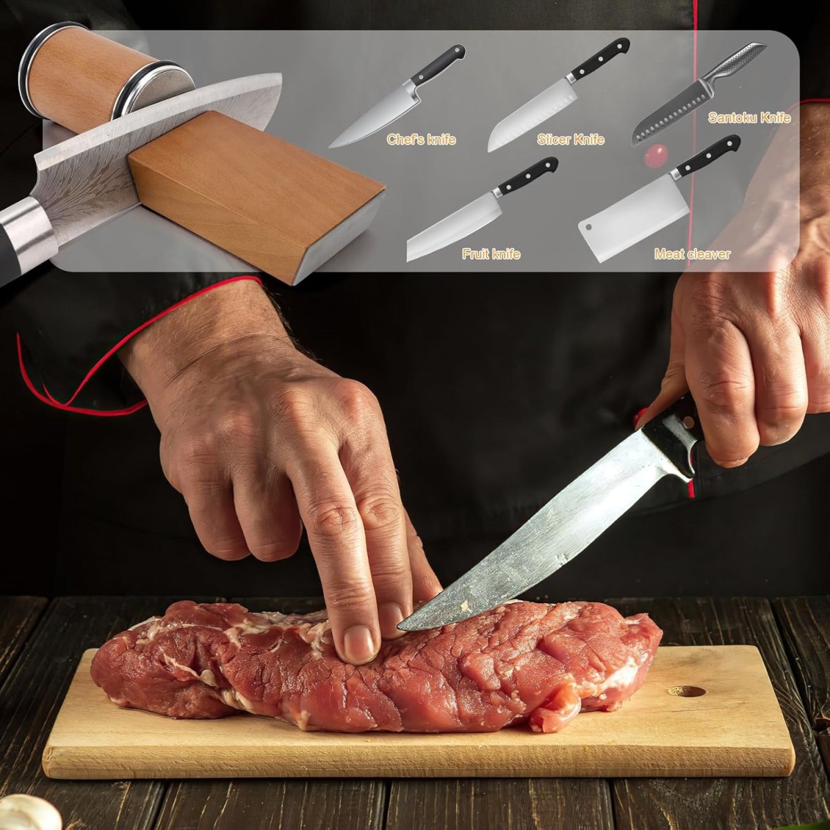 Diamond-coated roller knife sharpener for straight-edged kitchen knives