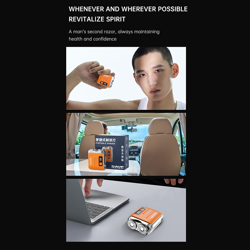 Portable Mini Men's Electric Shaver – Compact & rechargeable – Wet/dry use, perfect for travel or gym bag – quick and smooth shave