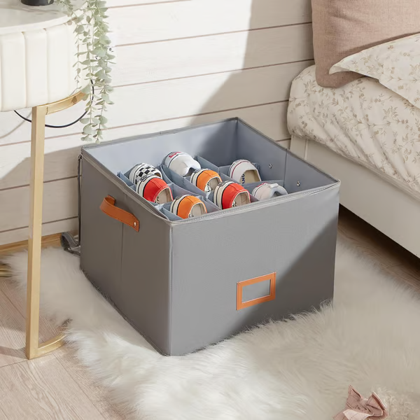 Fabric Shoe Organiser Storage Box – Foldable, Large Capacity, Dustproof & Breathable for Closet & Bedroom