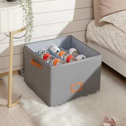 Fabric Shoe Organiser Storage Box – Foldable, Large Capacity, Dustproof & Breathable for Closet & Bedroom