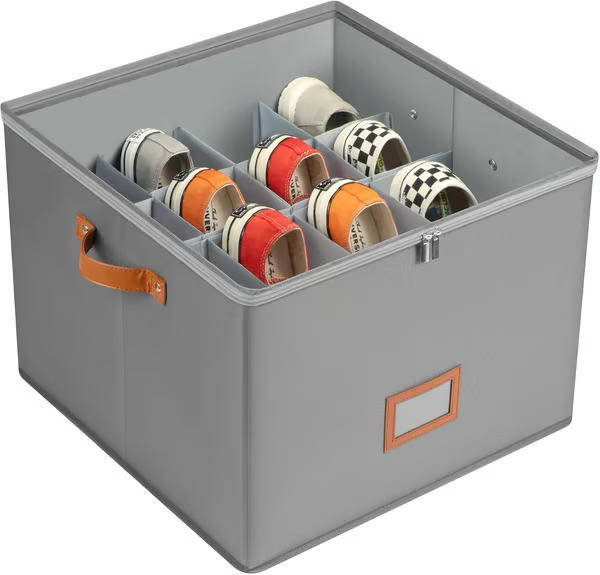 Fabric Shoe Organiser Storage Box – Foldable, Large Capacity, Dustproof & Breathable for Closet & Bedroom