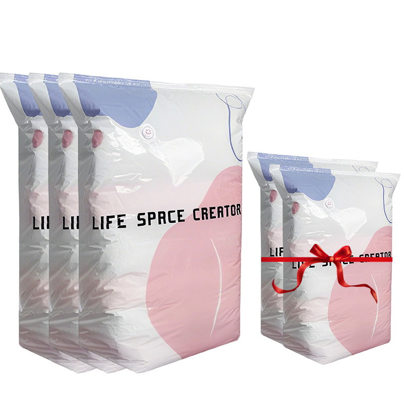 No‑Pump Vacuum Storage Bags – Press & seal, no pump needed. Saves 80% space, keeps clothes dry & dust‑free