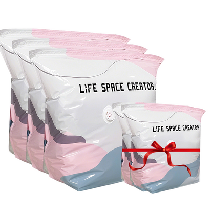 No‑Pump Vacuum Storage Bags – Press & seal, no pump needed. Saves 80% space, keeps clothes dry & dust‑free