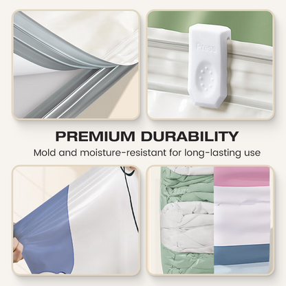Large Compressible Vacuum Storage Bag – Pump-Free, Watertight & Ideal For Saving Space In Suitcases And At Home