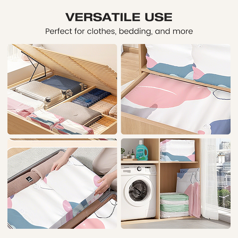 Large Compressible Vacuum Storage Bag – Pump-Free, Watertight & Ideal For Saving Space In Suitcases And At Home