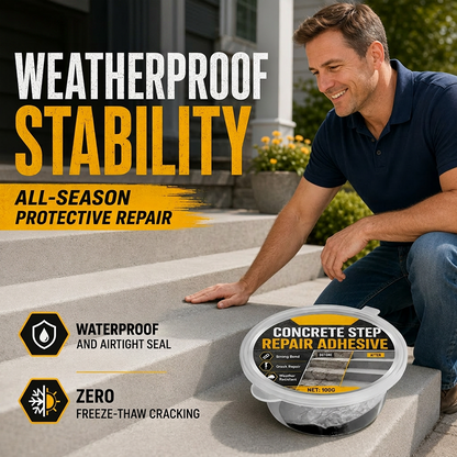 Concrete Step Repair Adhesive – Permanently bonds cracked stairs & walkways. Weatherproof – resists heat, ice & rain. Walk safely again