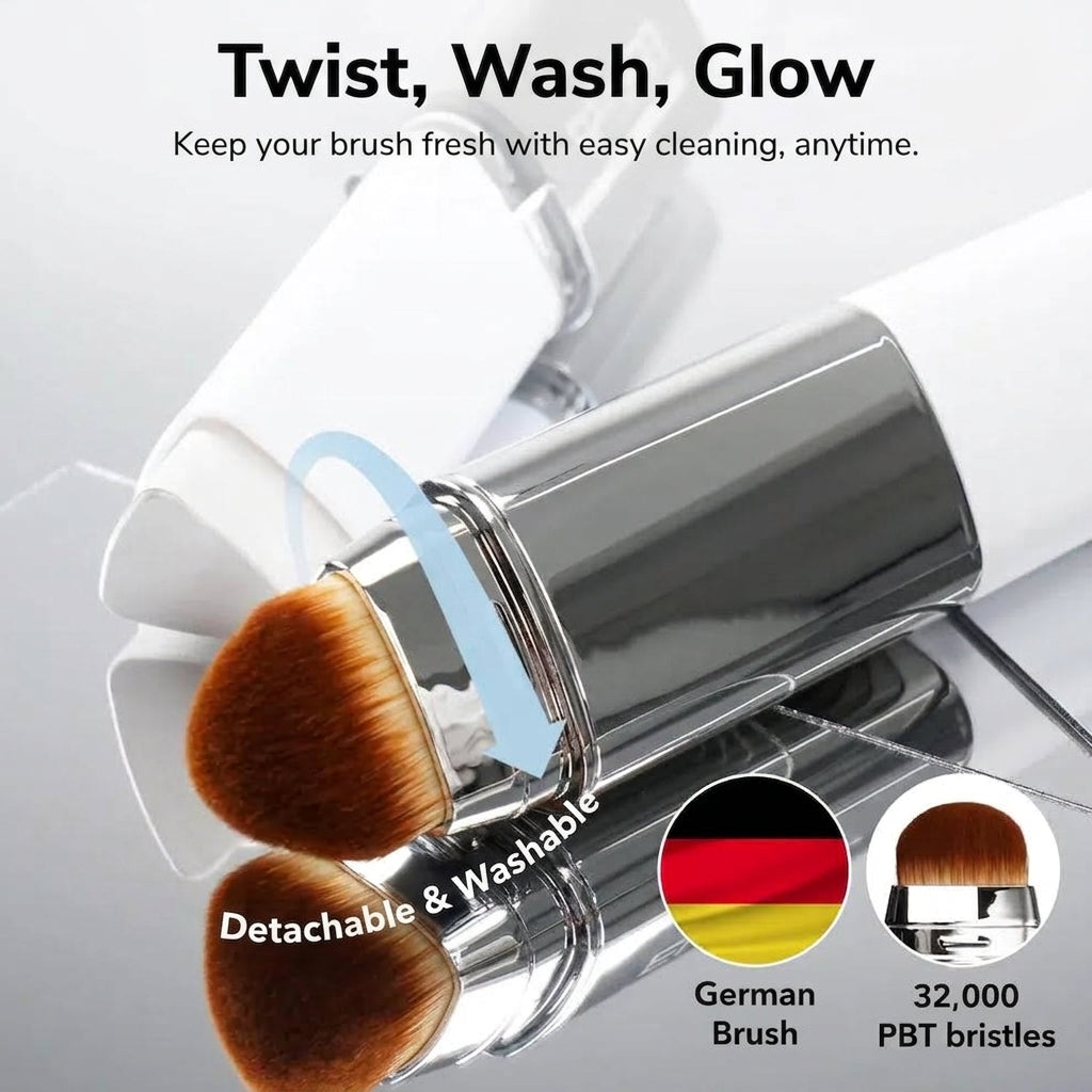 2-in-1 foundation stick with built-in brush for easy application