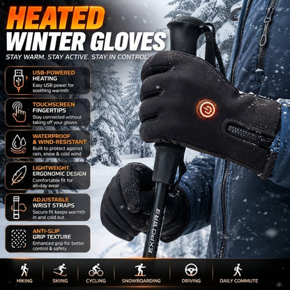 Heated winter gloves | Touchscreen, water-resistant and USB powered