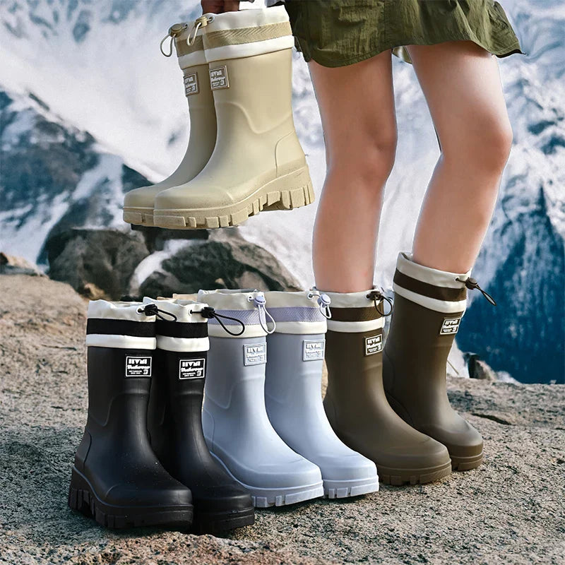 Women's Waterproof Rain Boots: Durable Slip-On for Wet Weather