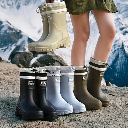 Women's Waterproof Rain Boots: Durable Slip-On for Wet Weather